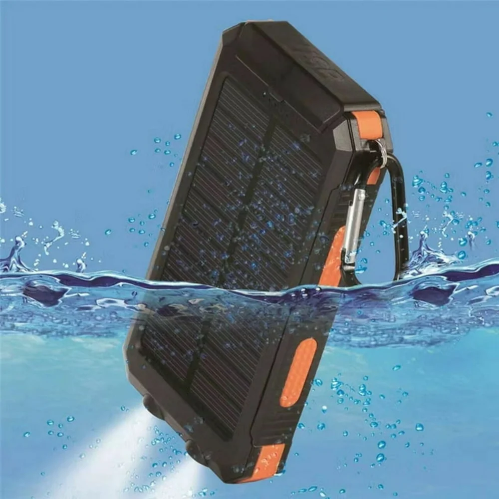 Dual USB DIY Solar Power Bank Case Kits Battery Charger External Box Flashlight